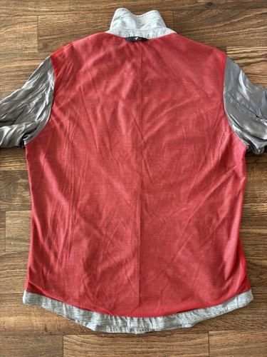 HEVO Hecho en Italia Lana Virgen Shaket Camisa Utilitaria Chaqueta Ligera Gris L - Imagen 12 de 16