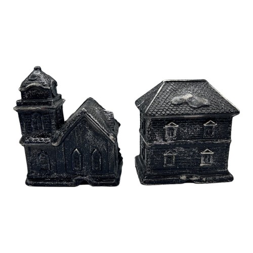 Juego de 7 casas pintadas a mano Greenbrier Halloween y 10 pequeñas figuras pueblo - Imagen 19 de 24