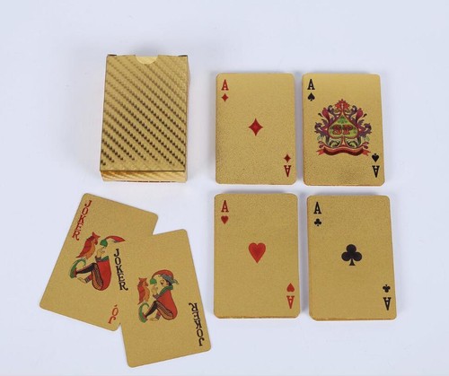 Luxury 24K Gold Foil Poker Playing Cards Deck Carta de Baralho with Box Good - Picture 4 of 12