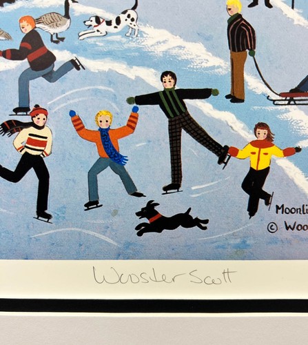 Arte litografia firmata a mano con cornice Jane Wooster Scott "Moonlight Merriment" - Foto 4 di 5