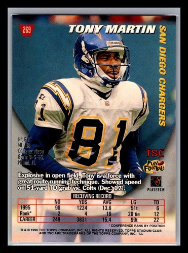 1996 Topps Stadium Club Football # 181 - 360 - Pick Your Card! - Picture 178 of 368