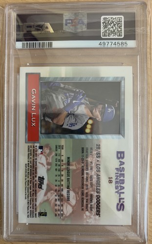 Gavin Lux 2020 Topps Finest FLASHBACKS RC PSA 9 #18 - Dodgers - Picture 2 of 2