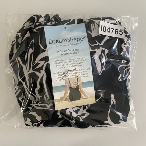 DreamShaper by Miracle Suit Floral Tankini Size 16 Swim Skirt Black White - Picture 10 of 10