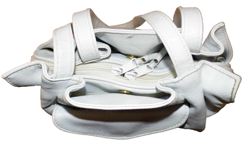 Bag Warren Reed Shoulder/Backpack White w Several Pockets. Zip/Snap Closure - Picture 7 of 12