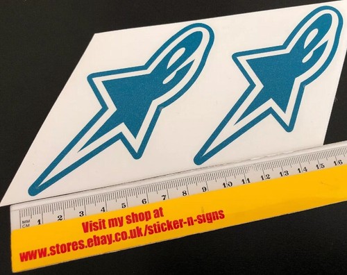 2x Petrol Teal Green Alpine Star Stickers 135mm x 55mm Most Colours - Picture 3 of 4