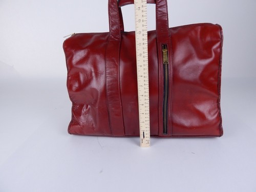 Vintage Letisse Leather Soft Carry On Travel/Brief Case/Purse Red - Picture 7 of 10