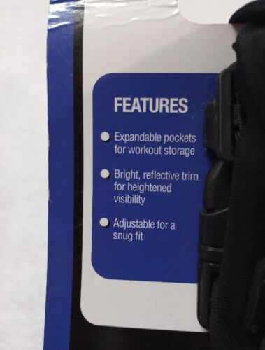 Pro Strength Zippered Fitness Belt Expandable Pockets Reflective Trim NEW - Picture 6 of 9