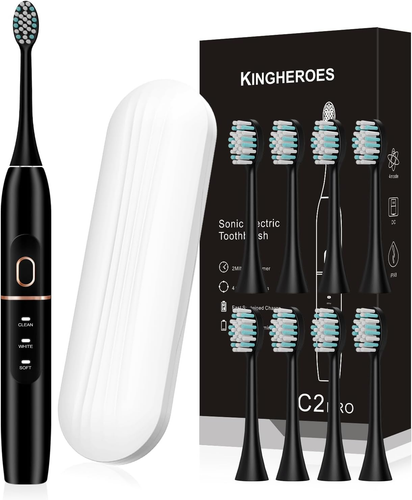 Juego de cepillo de dientes eléctrico, incluye 8 cabezales y estuche de viaje. - Picture 7 of 12