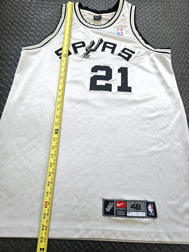 Nike NBA San Antonio Spurs Tim Duncan #21 Jersey Mens 48 XL Authentic Silver Vtg - Picture 24 of 24