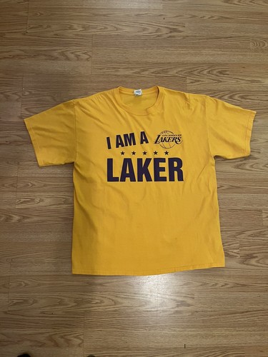 Rare Los Angeles Lakers Lebron James NBA Yellow Shirt Size XL - Picture 1 of 6