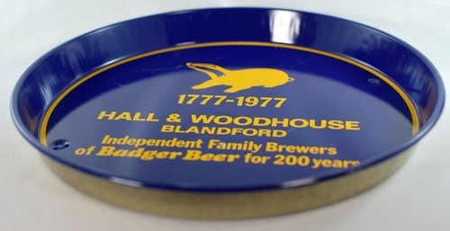 VINTAGE HALL & WOODHOUSE BLANDFORD BADGER BEER METAL ADVERTISING TRAY c1977 - Picture 3 of 5