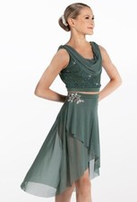 Weissman Showtime 2-Piece Dance Dress "Mad World" Sage Green Adult Sm New in Bag