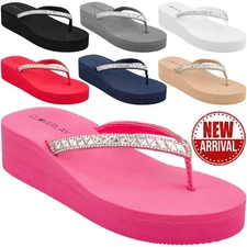 NEW Women's Flip Flops Flat Sandals Comfortable Soft Cushion Summer Beach Thong