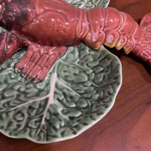 BORDALLO PINHEIRO MAJOLICA LOBSTER CABBAGE DISH/BOWL - Picture 3 of 13