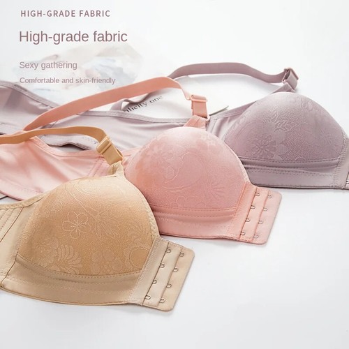 Women Underwear Front Closure Bra Wireless Bras Breathable Thin Soft Plus Size - Picture 3 of 9