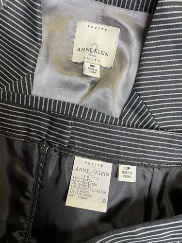 Anne Klein Skirt Suit Size Petite 10P Fits Like 8P Two Piece Set 32X21 Pockets - Picture 2 of 24