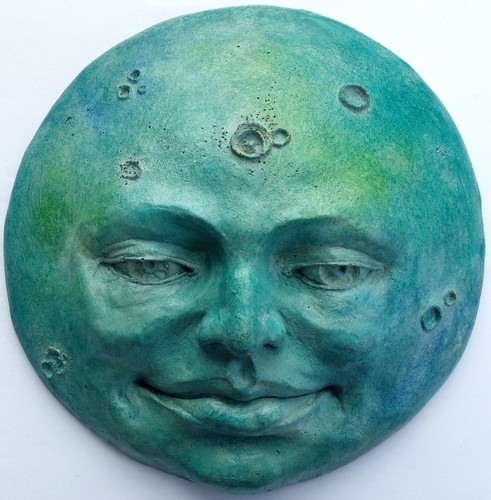 Signierte Original Volkskunst Vollmond Wandskulptur, Handarbeit & Sammlerstück - Bild 3 von 12