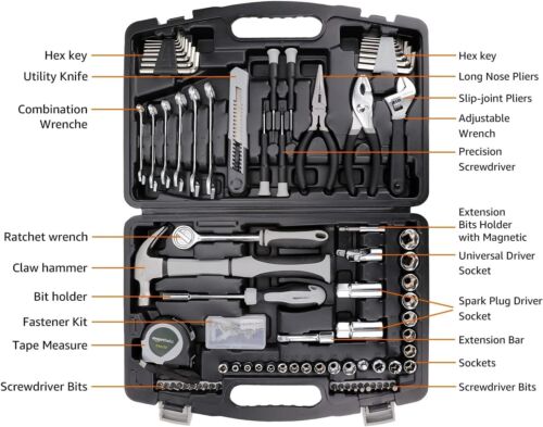 131 Piece General Household Home Repair and Mechanic's Hand Tool Kit Set - Picture 2 of 5