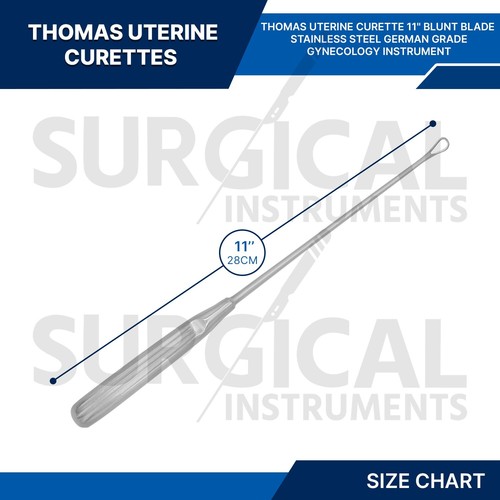 THOMAS Uterine Curettes 11" Size # 00 Malleable Blunt Blade OB/GYN German Grade - Picture 2 of 7