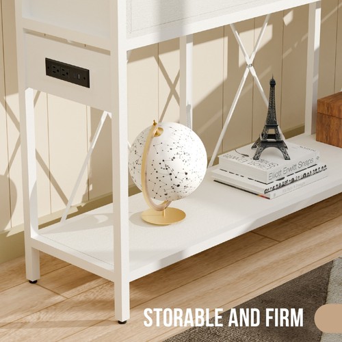 Console Table with 3 Drawers Wood Entryway Table with Storage Shelf Sofa Table - Picture 6 of 9