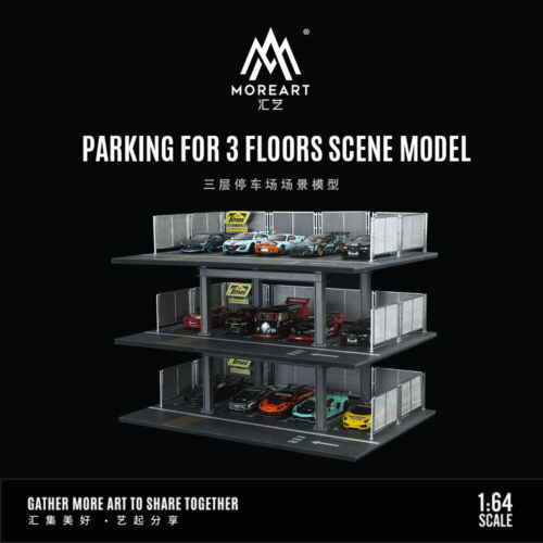 1/64 Diorama 3-stöckige Auto Garage Modell Stadt Straßenansicht Parkplatz Szene Modell - Bild 27 von 34