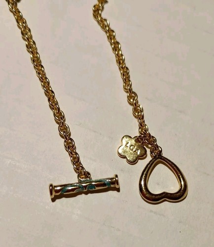 Lauren G Adams LGA Aqua Enamel Rhinestone Moroccan Necklace 34” Chain 2” Pendant - Picture 8 of 14