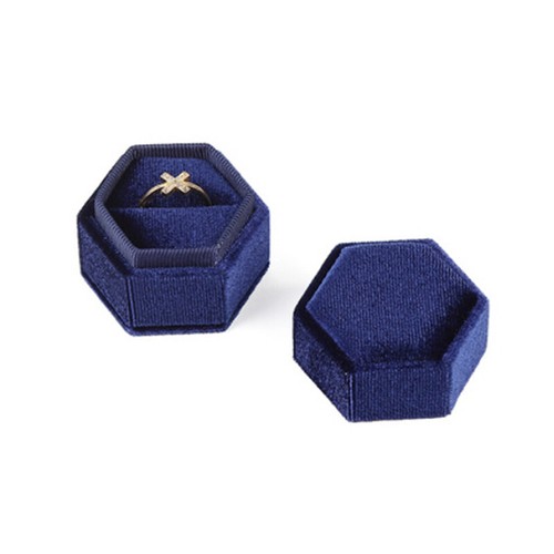 Hexagon Velvet Ring Box jewelry box Display Holder  for Wedding Engagement>~E - Picture 17 of 19