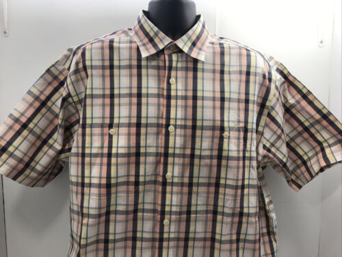 ORVIS Button Front Shirt Men's Size L Large Short Sleeve Blue Pink Plaid - Picture 3 of 7