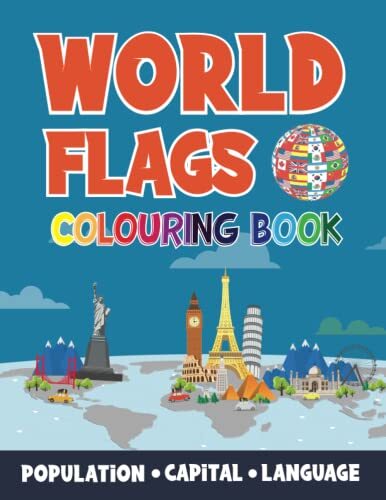 World Flags Colouring Book Fun & Unique Geography Activity Book for Kids with... - Picture 1 of 2