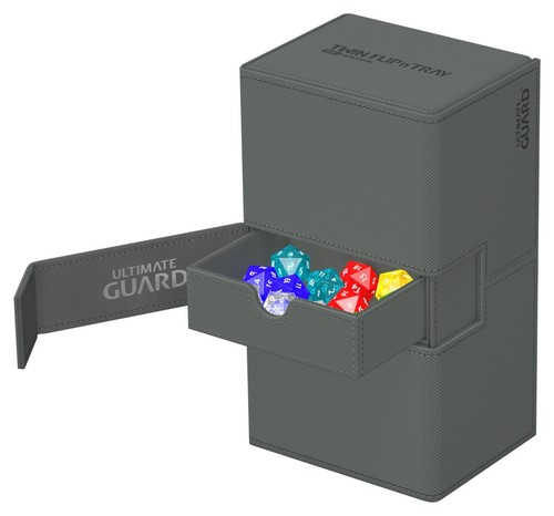 ULTIMATE GUARD TWIN FLIP n TRAY GREY 200+ XENOSKIN MONOCOLOR DECK CASE Card Box - Picture 5 of 5