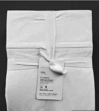 New Pottery Barn 400 TC ORGANIC PERCALE Sheet Set King White Great