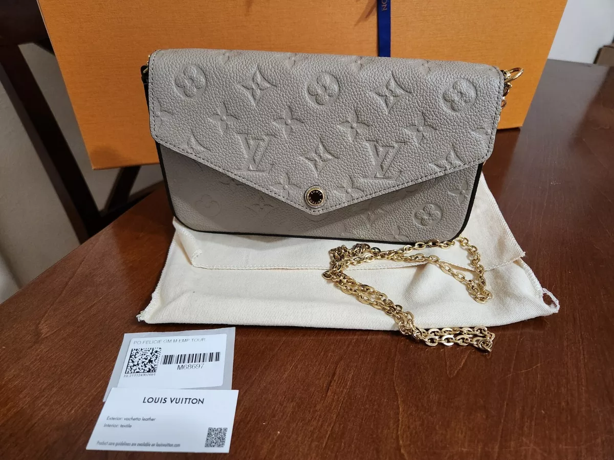 LOUIS VUITTON Felicie Monogram Empreinte Chain Pochette Crossbody Bag