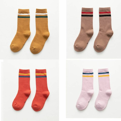 3Pairs Kid Girl Cotton Socks Soft Thick Warm Stripe Breathable Terry Winter Sock - Picture 11 of 12