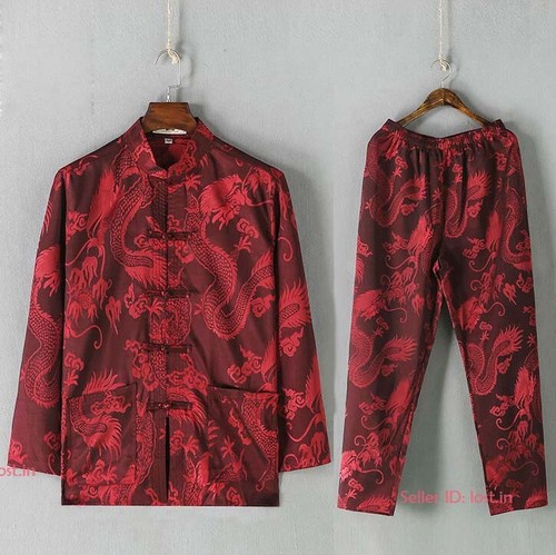 Men Silk Martial Arts Wushu Tai Chi Set Tang Suit Wing Chun Kung Fu Suit Uniform - Picture 2 of 13