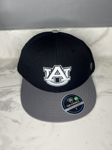 Auburn Tigers Top Of The World Fitted Hat Size 7 Black & Gray Two Tone NWT - Picture 2 of 6