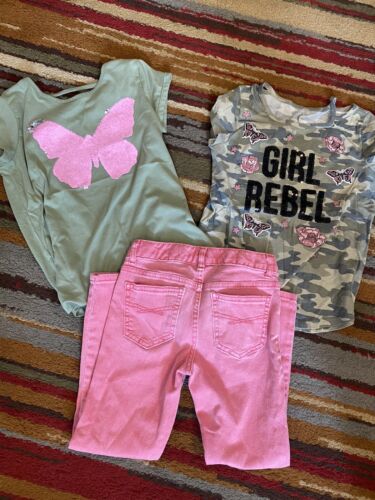 Kids Gap 1969 Skinny Pink Denim Legging Jeans Outfit Rebel Girl's Size 8 Shirts - Picture 2 of 3