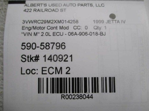 2.0L Vin M Engine Control Module for 1999 Volkswagen Jetta IV  - Foto 4 di 12