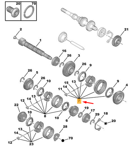 Synchroniseur Citroën C3 MK3 SX Gear 3/4 1611563980 NEUF à prix réduit AUTHENTIQUE