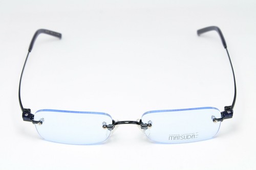 MATSUDA 14137 NV Original Vintage Eyeglasses Rimless Frame Blue Made in Japan - Picture 8 of 8