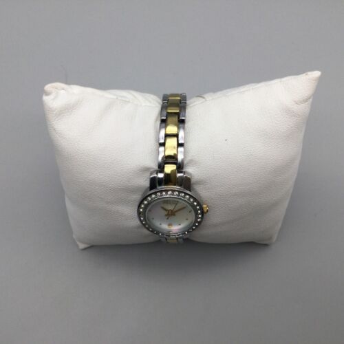 Relic Watch Women 21mm ZR34323 Crystal Silver Gold Tone MOP New Battery 5.75" - Picture 3 of 17