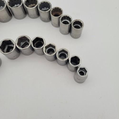 Vintage Craftsman G 3/8" Drive Metric 18 Pc Socket Set 11-19mm 12 Pt & Some 6 Pt - Picture 5 of 7