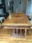 heavy oak carved dining room table