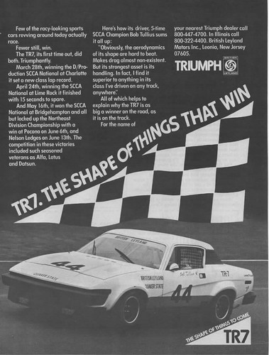 Lot 9 Print Ads 1975-1976 Triumph TR7 Victory Edition Wedge Shape Things to Come - Picture 4 of 8