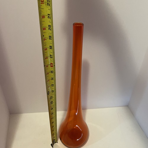 Vintage Blenko 5616C Wayne Husted Tangerine Glass Vase - Picture 4 of 4