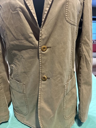 Women’s Small Lucky Brand Dungarees Cotton Khaki Tan Jacket Blazer Pockets - Picture 7 of 24