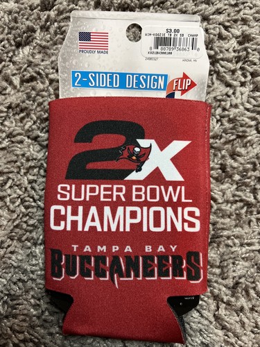 Superbowl Champions Can Koozie 2 Sided Design (2 Time SB Champs/Bucs Logo) NEU! - Bild 2 von 2