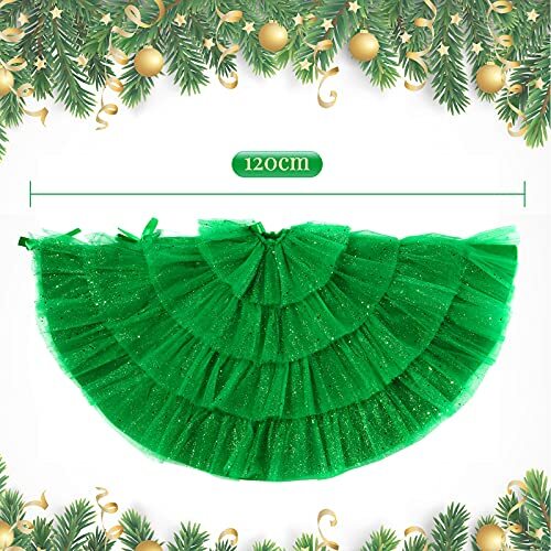 St Patricks Day Weihnachtsbaum Rock Rüschen Weihnachten rot blau 31,5 cm grün - Bild 2 von 8