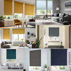 Blackout Roller Blinds Thermal 100% Black out Window Blind Plain Color Trimmable