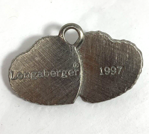 Longaberger SWEETHEART TIE ON 1997 Pewter for Sweet Treats or any basket - NEU - Bild 4 von 4