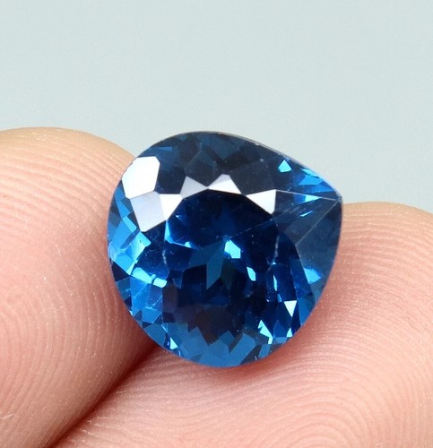 RARE 4.90 Ct Heart Cut Natural Brazilian Blue Tourmaline Loose Gemstone 10x9 MM - Picture 4 of 6